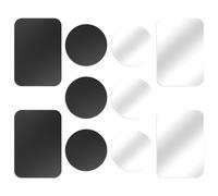 10 PCS Adhesive Metal Plates Under Cabinet Light Magnetic Strip Mount Metal Plate Universal Replacement Sticker for DIY Magnetic Car Mount Adhesive Backing for Office Home (4 Rectangle and 6 Round)