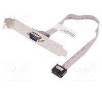 10 pcs : AK-610300-003-E - Cable, D-Sub 9pin plug,IDC socket 2x5pin, 250mm, beig