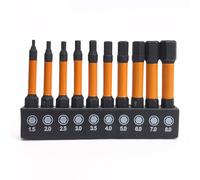 10 Pcs Allen Key Drill Bit Set, Allen Key Screwdriver Set, Metric Hex Driver Bits with 1/4 Inch Hex Shank, Steel Magnetic Screwdriver Bits, for Impact Driver, Power Drill (H1.5-H8)