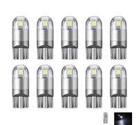 10 PCS Aluminium T10 LED Bulbs, 12V W5W 194 501 LED Bulbs Wedge, 7000K Cool White 120LM Non Polarity Sidelight for Car Interior Dome Map License Plate Side Marker Trunk Courtesy Lights Non CANbus