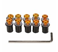 10 Pcs. Aluminum Windshield Screws with Rubber Triumph Daytona 955i 595n/536 2002-2006 - Gold