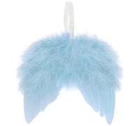 10 Pcs Angel Wings for Christmas Tree Ornament, 16×14 CM Hanging Angel Feather Wings Vintage Blue Feather for Crafts DIY Xmas Decoration Home Wedding Prop Party Decor (Blue, 10)