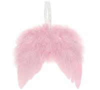 10 Pcs Angel Wings for Christmas Tree Ornament, 16×14 CM Hanging Angel Feather Wings Vintage Pink Feather for Crafts DIY Xmas Decoration Home Wedding Prop Party Decor (Pink, 10)