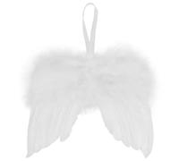 10 Pcs Angel Wings for Christmas Tree Ornament, 16×14 CM Hanging Angel Feather Wings Vintage White Feather for Crafts DIY Xmas Decoration Home Wedding Prop Party Decor (White, 10)