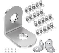 10 Pcs Angle Brackets, 20 × 20mm Right Corner Bracket 90 Degree L Stainless Steel Corner Brace with Screws L Shaped Bracket Small Brackets for Wood Furniture Fixation