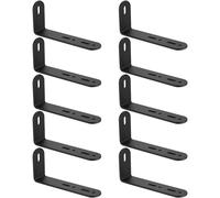 10 Pcs Angle Brackets, Corner Bracket, Mounting L Brackets for Wood with Adjustable Slot Holes, 90 Degree Furniture Corner Connectors, Right Angle Support Fixing Bracket, 4.37x2.04x1