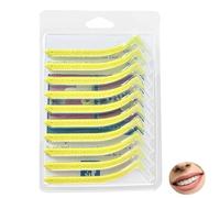 10 Pcs Angle Interdental Brushes, Angled Dental Brush for Teeth Cleaning, L Shape Interdental Brush for Teeth Clean Oral Hygiene Tooth Brushes, Easy Interspace Cleaning Teeth Brushes (Yellow, 0.7mm)