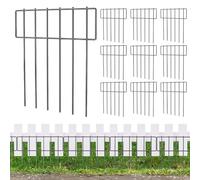 10 Pcs Animal Barrier Fence 17x13 in Decorative Metal Rustproof Garden Fence with Stakes Flexible Outdoor Yard Dog Digging Barrier for Rabbits