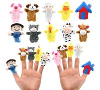 10 Pcs Animal Finger Puppet Cartoon Finger Puppets Set Cute Plush Animal Finger Doll Baby Storytime Props Soft Velvet Doll Hand Puppet Toys for Baby Infant Toddlers Educational Party Supplies (B)