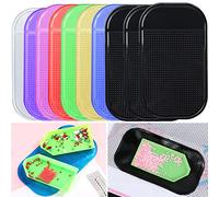 10 Pcs Anti-Slip Tools Sticky Mat for Diamond Art Painting, 5.6 x 3.3 inch, Non-Slip Universal Gel Pad for Fixing Trays 5D Diamond Art Painting Accessories, 8 Colors