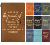 10 Pcs Appreciation Gifts Leather Journals, May You Be Proud of the Work You Do Inspirational Notebooks Bulk Travel Notebooks Going Away Gift for Women Men Team Staff Nurse Volunteer(20 x 12 cm)