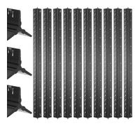 10 Pcs Architectural Scale Ruler 12" Imperial Architect Engineers Scale Triangular Ruler Aluminum Alloy Metal Triangle Drafting Rulers Measuring Tools for Architect Engineer Draftsman Artists (Black)