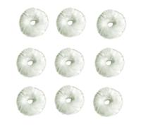 10 Pcs Artificial Fur Pom Pom Hair Tie Elastic Bands | White Finish, Stretchable Hold, Gentle on Hair, Simple Elegant Style for Ceremonies and Feasts