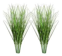 10 Pcs Artificial Plants Fake Wheat Grass, 13.5inch Greenery Stems Faux Shrubs Onion Grass Tall Grasss Plastic Shrubs, UV Resistant Artificial Grasss Plant for Indoor Outdoor Home Office Garden Patio