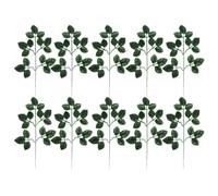 10 Pcs Artificial Rose Leaf Green Plastic Decorative Plant Ornament