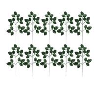10 Pcs Artificial Rose Leaf Simulation Plant Green Plastic Ornament