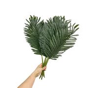10 Pcs Artificial Tropical Plants Palm Leaves with Stem, 56cm | Faux Large Palm Leaves for Jungle Hawaii Birthday Barbecue Party Beach Theme Flowers Arrangement Wedding Decor Green Leaves