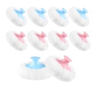 10 Pcs Baby Powder Puff Large Fluffy Powder Puff Body Cosmetic Soft Sponges with Handle for Powder Foundation Body Face (Blue+Pink)