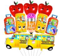 10 Pcs Back To School Balloons Big Set School Bus Balloon Apples Balloons First Day of School Decorations Welcome Back To school Party Decorations