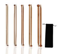 10 Pcs Bamboo Knitting Needles Set, Smooth Wooden Knitting Needles with Velvet Storage Bag, Perfect for Scarves, Hats and Baby Sweaters, Includes 5 Sizes for Various Knitting Projects