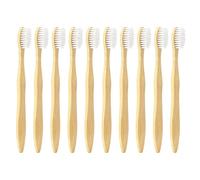 10 Pcs Bamboo Toothbrushes with Soft Bristles for Sensitive Gums, Eco Friendly Biodegradable Toothbrushes Organic Natural Wooden with Ergonomic Handle, Plastic Free Recyclable for Adults Family Travel