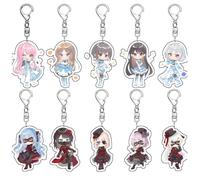 10 Pcs BanG Dreams Keychain Anime Figure Cosplay Keyring Pendant BanG Dreams Acryl Chain Decor Merch Collection