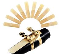 10 PCS Bb Clarinet Reeds, 2.5 Traditional Clarinet Reeds for Beginner and Skillful Player, Thinner Bb Reed Tip Replacement Reed with paper case