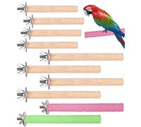 10 PCS Bird Perch, Bird Stand Toy Set Natural Wood Parrot Stand Branch Parakeet Toys Stick Exercise Bird Cage Accessories for Budgies Love Birds Finches Small Bird Toys