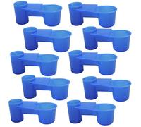10 Pcs Birds Waterer Cups Soda Pop Water Bottle Drinker Spring Quail Dove Chicken Pigeon Drinking Bowl (Blue)