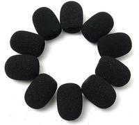 10 Pcs Black 10pcs Headset Microphone Pads, Microphone Headset Grill Windscreen Sponge Foam Mic Cover Price Wholesale Windscreens Windscreens and Pop Filters