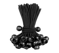 10 Pcs Black Bungee Cords With Balls,15cm Flag Bungees Balls for Tarpaulin,Elastic Heavy Duty Bungee Ties With Ball for Outdoor Camping Tents Banner Holder Awning Flag Poles Banners Fixing