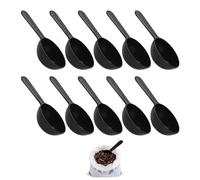 10 Pcs Black Measuring Plastic Spoons Set - Reusable Plastic Scoop, Washing Powder Scoop, Protein Scoop, Durable Coffee Scoop for Liquids, Food, Home, Kitchen