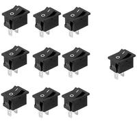 10 Pcs Black Mini 10x15mm 2 Pin SPST ON-Off Rocker Switch 3A 250V 6A 125V Case s654, Toggle Switches, Industrial Switches, Toggle Switches