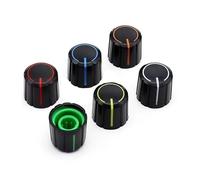 10 pcs Black+red flag Knob Cap Diameter 15mm Height 13.5mm Potentiometer Encoder Knob Flower Shaped Inner Hole 6mm NWPNLXEA