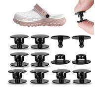 10 Pcs Black Screw Rivets for Shoe Repairs - Durable Plastic Fasteners for Clogs and Sandals, DIY Replacement Buttons for Lost or Broken Straps