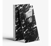 10 Pcs Black Self Adhesive Wall Tiles 60CMX30CM PVC Bathroom Walls Tile Adhesive for Kitchen Backsplash Showerwall Laundry Waterproof Oil-Proof Rent Friendly