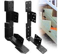 10 Pcs Black Stair Stringer Hanger Bracket, Heavy Duty 18 Gauge Adjustable Stair Stringer Hanger,Deck Stair Brackets,Tair Stringer Connector Great for 2x10 2x12 Stair Stringer,Tie Straps Bracket,