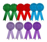 10 Pcs Blank DIY Award Ribbon Rosette Set, Satin Blank Rosettes for Customisable Prizes, Victories Participation Personalised for Sports Competitions School and Classroom Awards