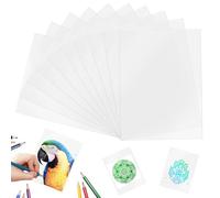 10 Pcs Blank Mylar Sheets 30.5x21.7cm, Translucent Stencil for Cutting | 0.15mm Thick PET Plastic, Tear Resistant and Flexible, Smooth Edge Won't Damage Blades, for Cricut Silhouette and Wall Art
