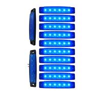10 pcs Blue 12V 6 LED Side Marker Indicators Lights for Truck Trailer Bus 4x4