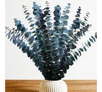 10 PCS Blue Eucalyptus Stems - Realistic Dried Flowers for Home Decor, Bendable Stems for DIY Wedding Centerpiece, Rustic Nordic-Style Preserved Foliage