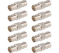 10 PCS BNC Female to Female Coupler Connector Adapter - Nickel-Plated Brass, In-Line Adapter for CCTV Security Camera, Video SDI/BNC Cable Extension, Signal Joiner (Silver)