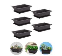 10 Pcs Bonsai Training Pots With Tray - Plastic Plant Pots for Plants, Flowers, Succulents - Grow Container for Garden, Yard, Office, Balcony