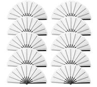 10 Pcs Boots on The Ground Hand Fan Bulk, Folding Popping Clacking Fans for Line Dancing (White)