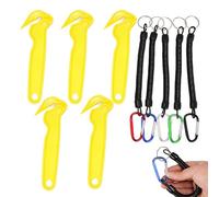 10 Pcs Box Opener Tool Set, with 5 Anti Lost Ropes Kit, Utility Craft Set Professional Cardboard and Craft Tool for Slitting Cardboard Warehouse Packaging
