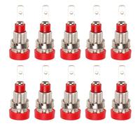 10 Pcs Brass 2mm Panel Banana Socket Sturdy Electrical Connector Terminals For Electronic Industrial Test Equipment (Red)