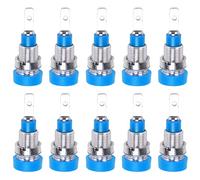 10 Pcs Brass 2mm Panel Banana Socket Sturdy Electrical Connector Terminals For Electronic Industrial Test Equipment (Blue)