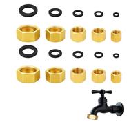 10 Pcs Brass Blanking Caps with Sealing Washers, 1/8 1/4 3/8 3/4 1/2 Stop End Brass Blanking Nut Cap Female with Sealing Washer for Radiator Valve Pipe Fittings Washing Machine and Radiator Valves