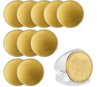 10 Pcs Brass Coins Blanks, 4mm Thickness Custom Challenge Coin, 40mm Threaded Edge, Acrylic Protection Box for Laser Engraving, DIY Gifts, Collection Supplies
