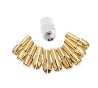 10 pcs Brass Drill Rotary Tool Chuck Collet Bit 0.02 - 0.13 inch (0.5 - 3.2 mm) 0.17 inch (4.3 mm) Shank Rotor Tool for Woodworking